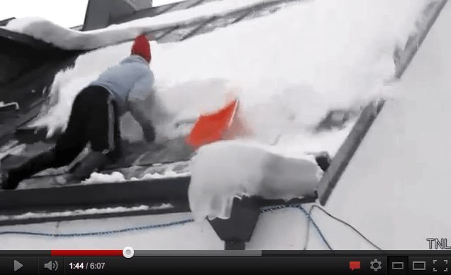Man Falls Off Roof Because of Snow