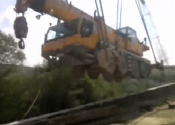 VIDEO: Oops! Crane Drops Crane
