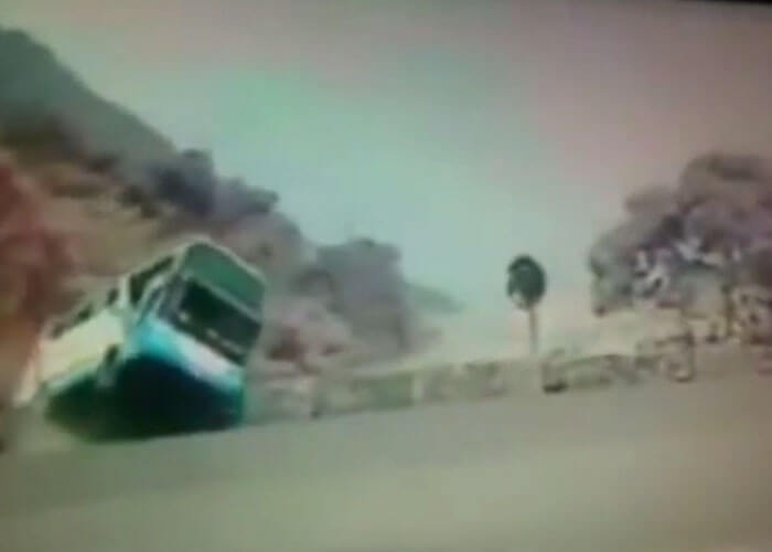 VIDEO: Tour Bus Rolls Over Cliff