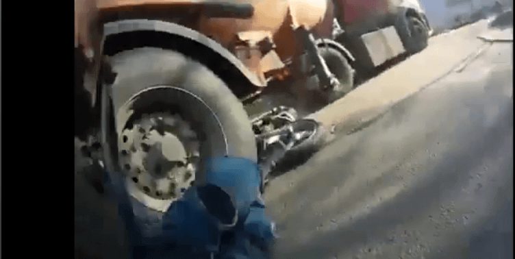 VIDEO: Motorcyclists Close Call With A Truck