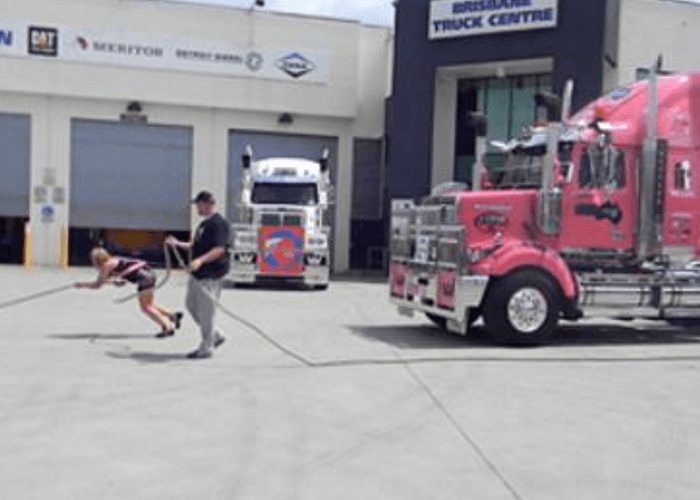 VIDEO: Woman Vs. Truck In Fight Against Cancer