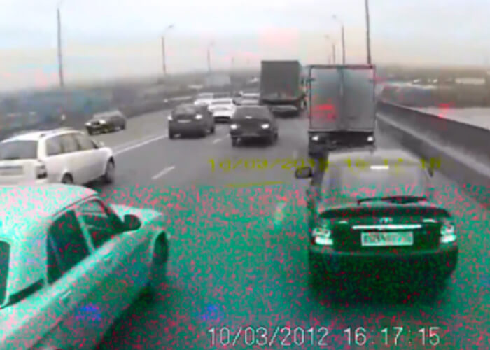 VIDEO: Truck’s Brakes Fail On Bridge