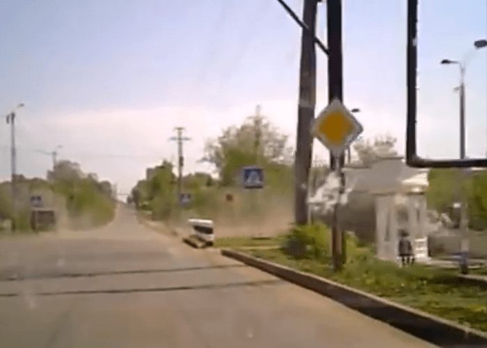 VIDEO: Truck’s Brakes Fail, Driver Jumps To Safety