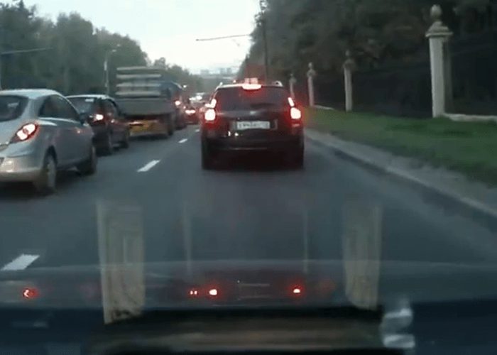 VIDEO: Impatient Driver Hits ‘Roadblock’