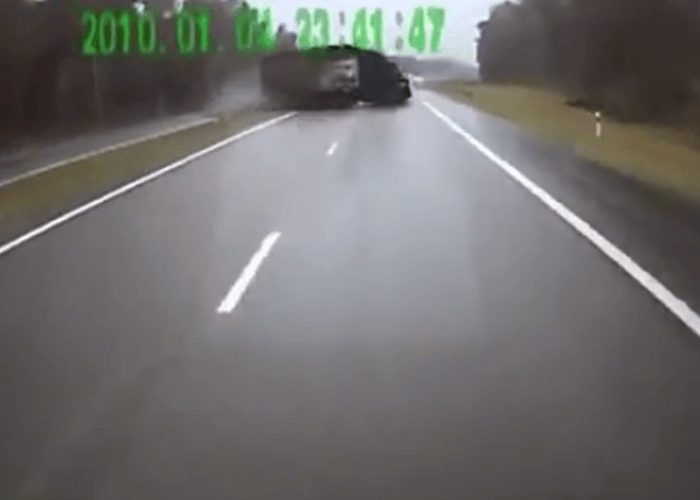 VIDEO: Near Miss On The Highway