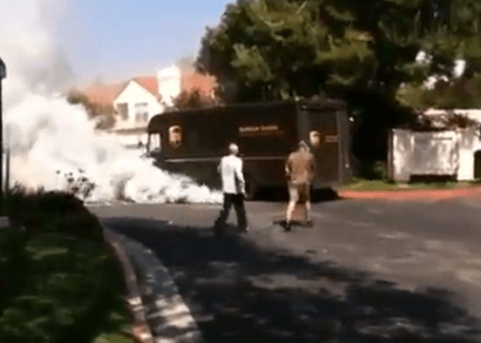 VIDEO: UPS Truck On Fire