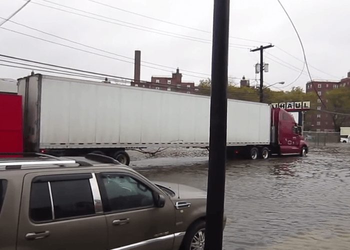 VIDEO: Truck Being Towed Out Of Hurricane Sandy Waters