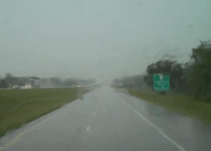 VIDEO: Trucking Through Tornado Weather