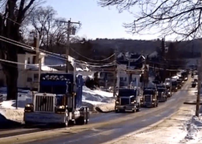 VIDEO: Convoy Honors Truck Driver’s Last Ride