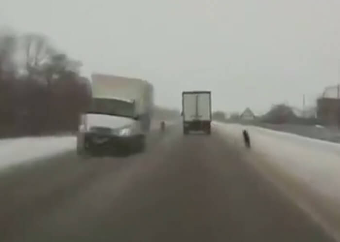 VIDEO: Motorists Narrowly Avoids Two Errant Tires