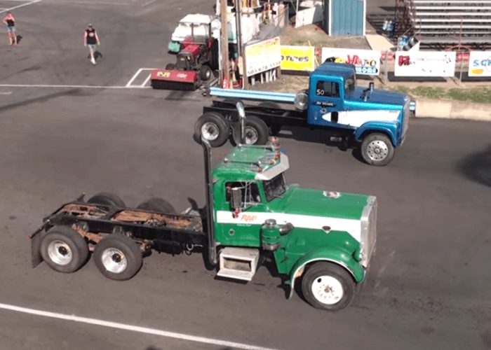 VIDEO: V12 Peterbilt Vs. Cornfield Corvette