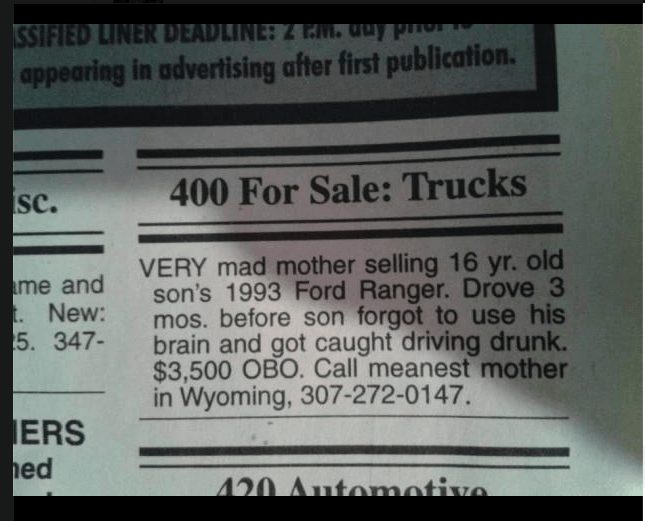 Mom Selling Son's Truck