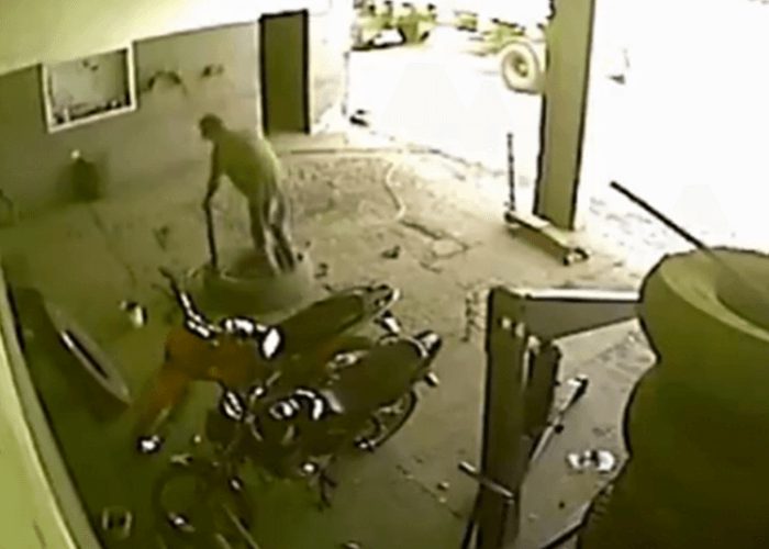 VIDEO: Tire Explosion Sends Man On Wild Ride