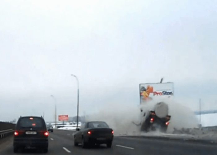 VIDEO: Milk Truck Driver Crashes, People Stop To Help