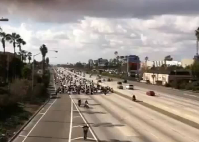 VIDEO: Motorcyclists Shut Down California Highway For Marriage Proposal