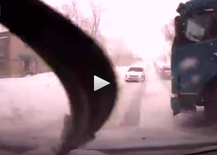 VIDEO: Truck Slides Through Icy Intersection
