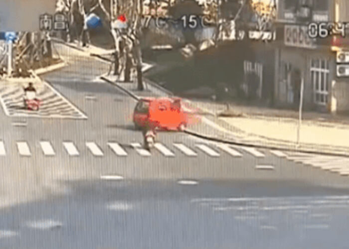 VIDEO: Runaway Car Starts On Its Own, Drives Into Building