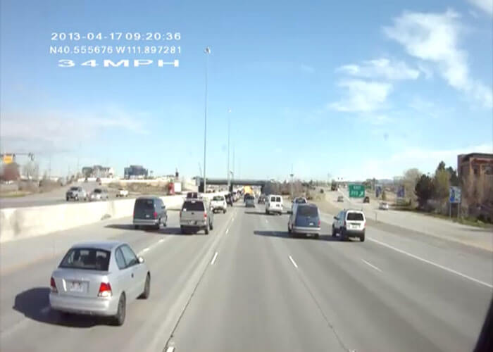 VIDEO: Pickup Cuts Off Truck To Avoid A Rear Ending