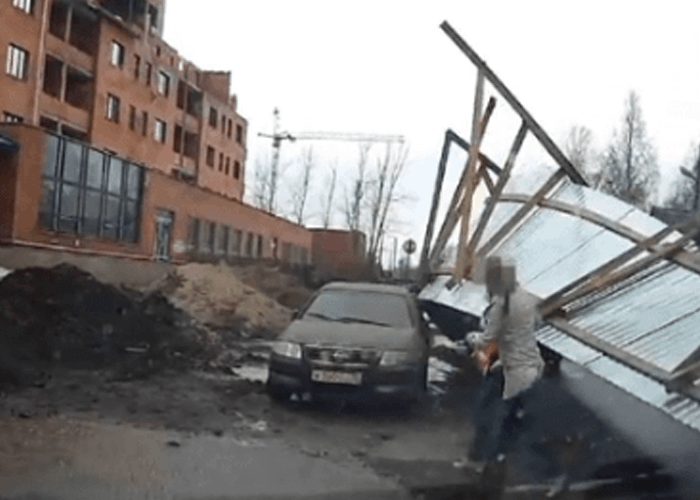 VIDEO: Flying Fence Takes Down Multiple Pedestrians