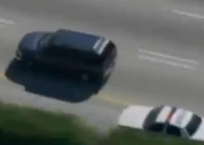 VIDEO: Police Chase Ends When Car Rams Into Tanker