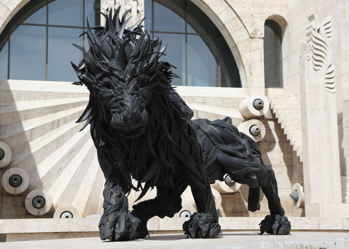 Artist Uses Old Tires To Create Animal Sculptures