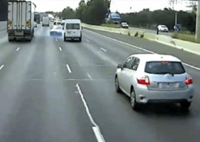 VIDEO: Car In Truck’s Blind Spot