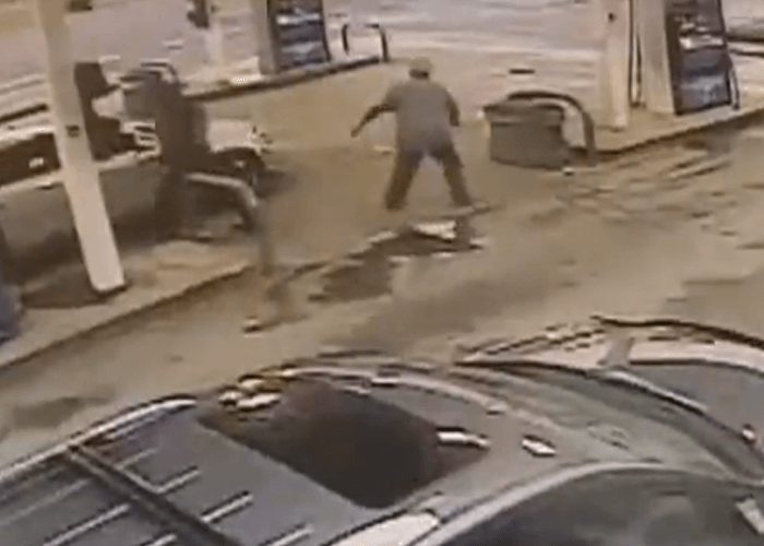 VIDEO: Car Crashes Into Gas Pump, Causes Serious Injury