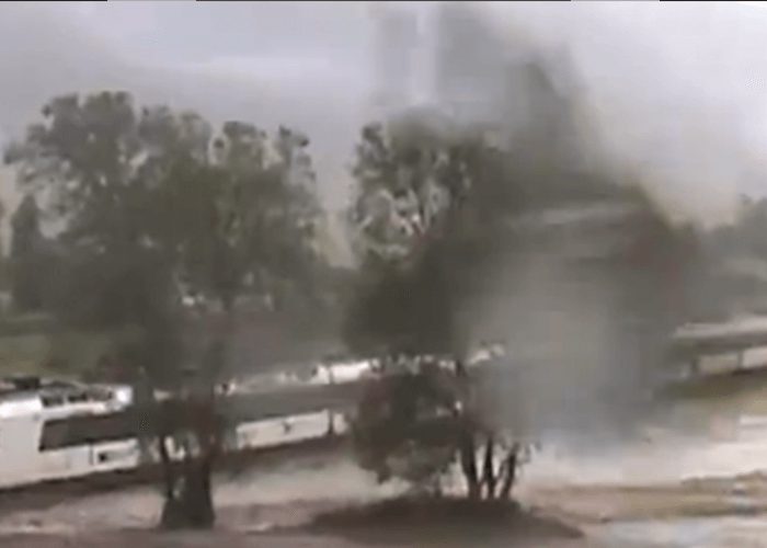 VIDEO: Train Plows Through Mudslide