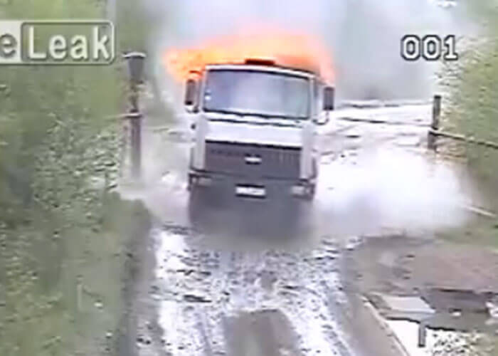 VIDEO: Truck Comes Blazing In…Literally