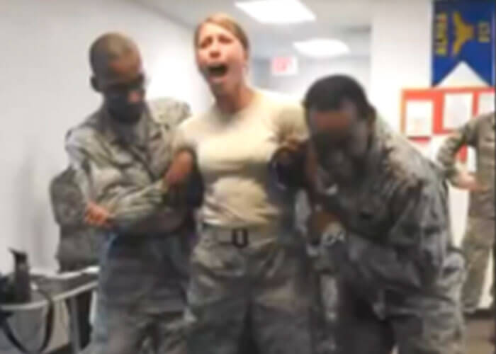 VIDEO: Tazed Soldier Grabs A Handful