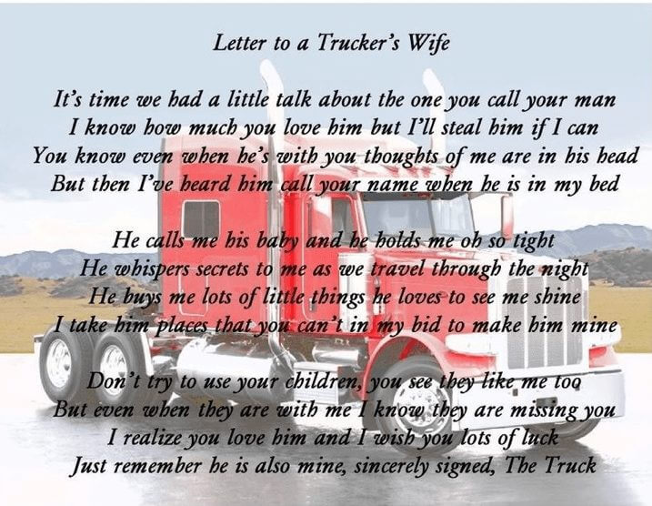 Letter To A Truckers Wife
