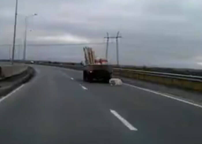 VIDEO: Truck Leaves Bread Crumb Trail Of Debris