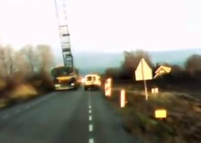 VIDEO: Dash Cam Catches Fixed Crane Accident