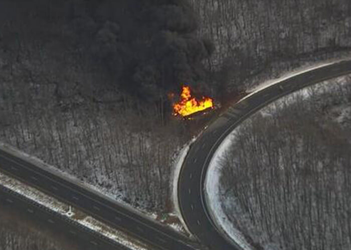 Tanker Rolls And Explodes, Shutting Down Massachusetts Route 24 In Fall River