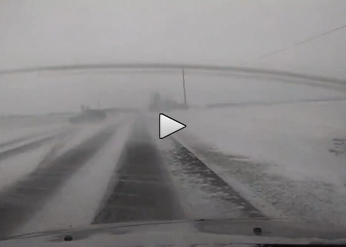 VIDEO: Pickup Tries To Pass On Slippery Indiana Road And FAILS