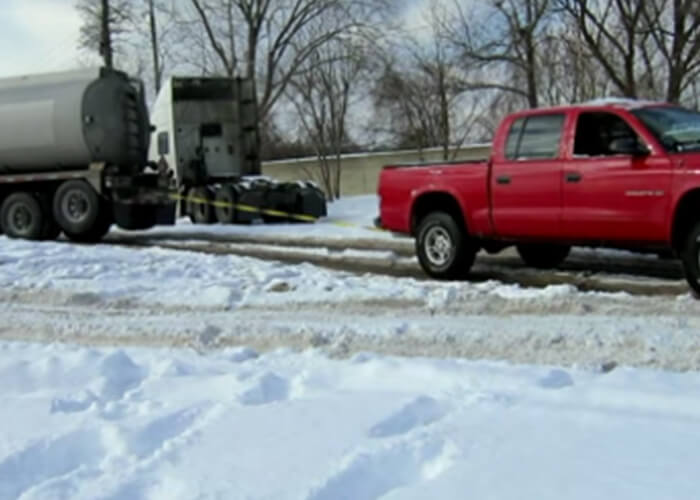 VIDEO: Dodge Pulls Tanker Out of Snow