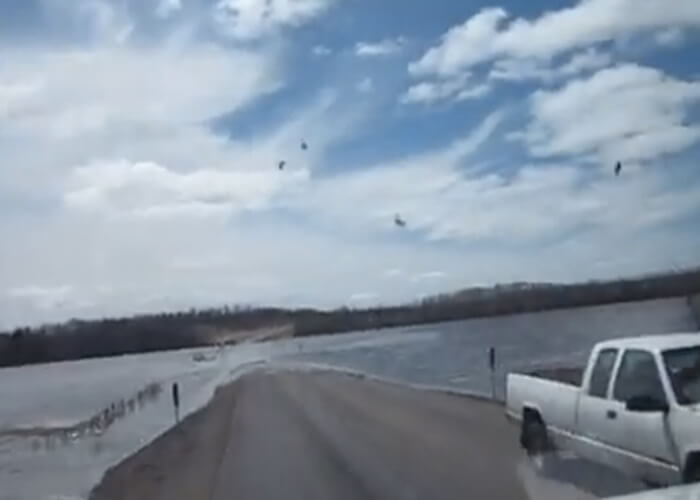 VIDEO: Driving Through Flooded Out Road