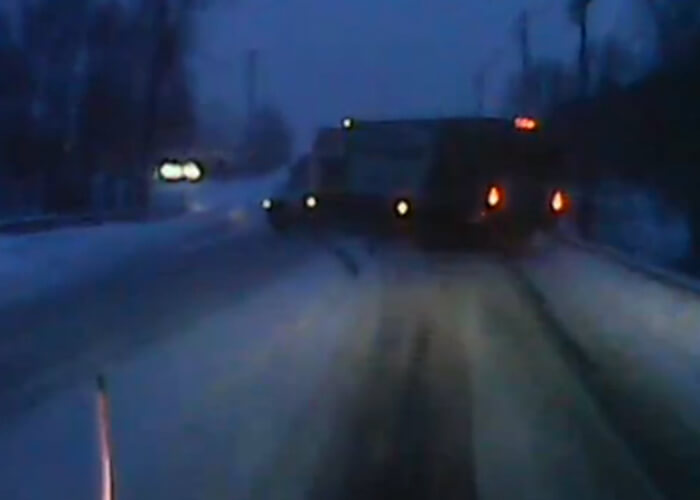 VIDEO: Truck Slides Down The Road In New Jersey