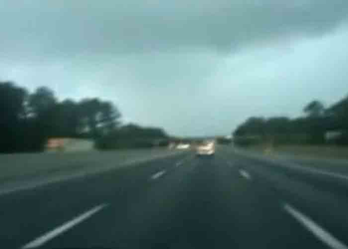 VIDEO: Lightning Strikes Trucks On Highway