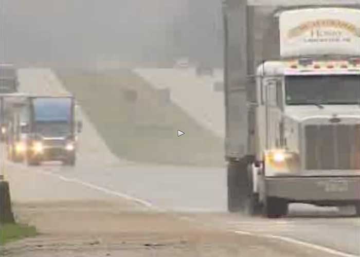 VIDEO: Pickup Slips on Icy Road, Narrowly Misses Oncoming Truck