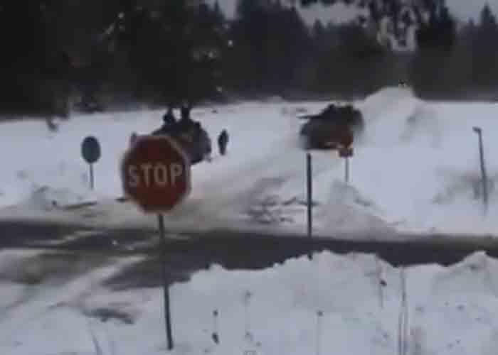 VIDEO: Tank’s Close Call With A Truck