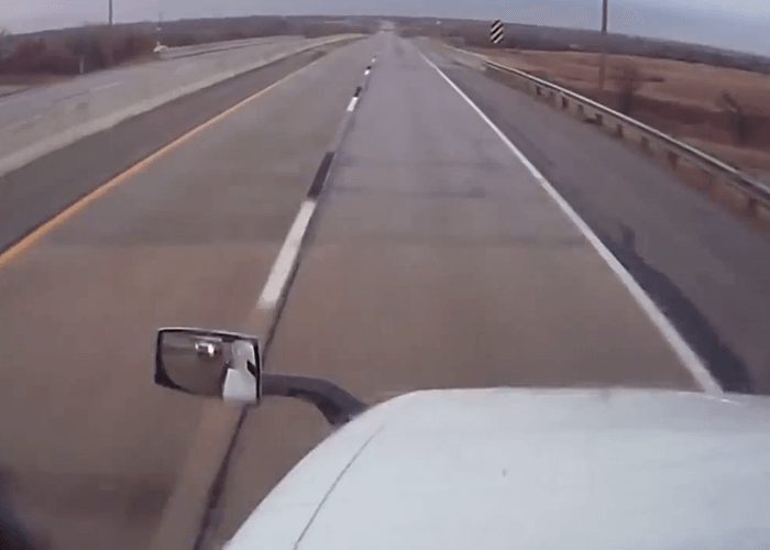 Video: Truck Hits Black Ice on an Overpass