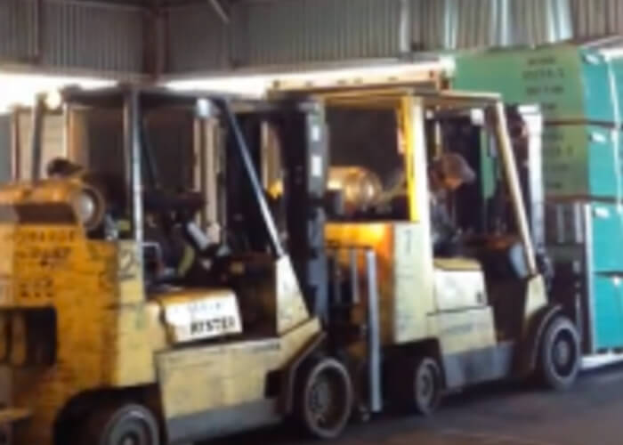 VIDEO: Three Forklifts Are Better Than One?