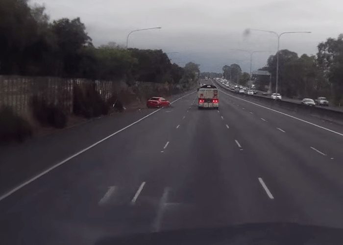 VIDEO: Car Loses Control Bruce Hwy QLD