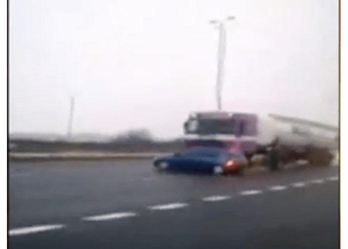 Video: Truck Pushing a Car