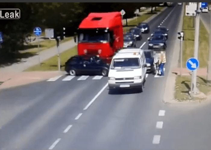 Video: Truck Slams into Golf