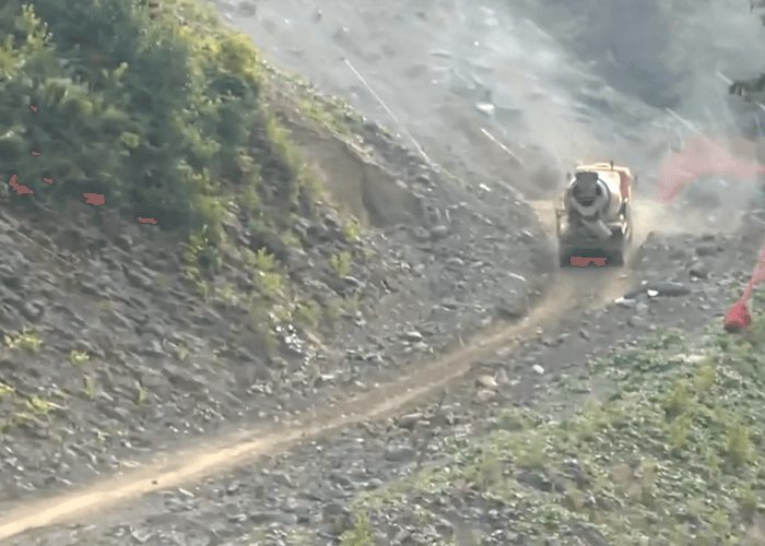 Video: Cement Truck Attempts Hill