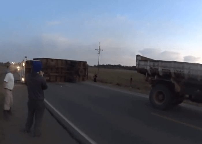 Video: Truck Flip-Over Fail