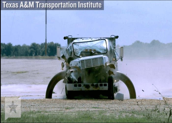 Video: Barrier Decimates Truck