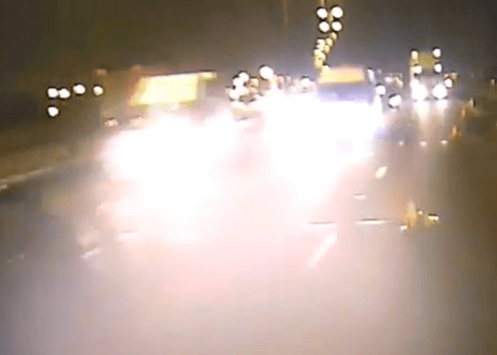 Video: Truck Crashes Through Construction Zone in the UK